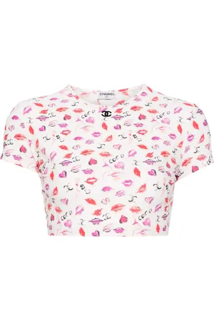 CHANEL 1990-2000s Lipstick T-shirt