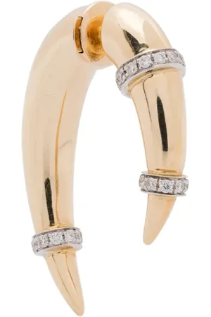 Rainbow K 14K yellow Horn diamond single earring