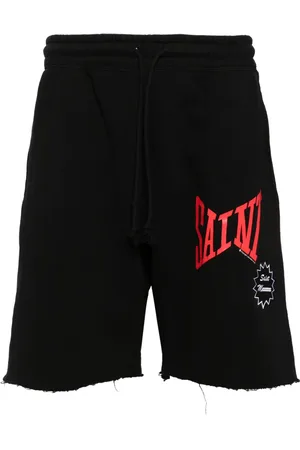 SAINT MXXXXXX Logo-print cotton shorts