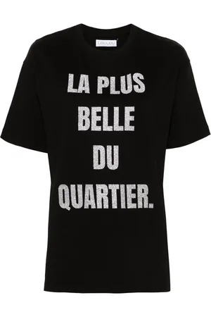LOULOU Glitter-print cotton T-shirt