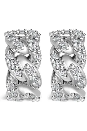 Leo Pizzo 18kt white gold Groumette diamond earring