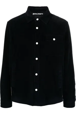 Palm Angels Crochet-stripe corduroy shirt jacket
