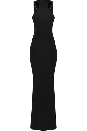 Elisabetta Franchi Red Carpet necklace-detail jersey dress