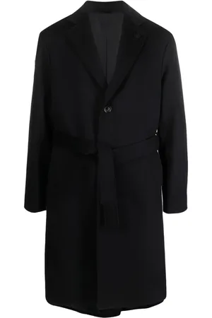 LARDINI Tied-waist wool coat