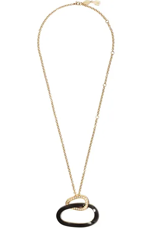 De Grisogono 18kt rose gold double oval diamond and enamel pendant necklace