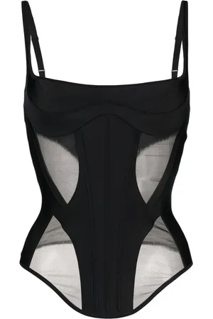 MUGLER Corset-style spaghetti-strap top
