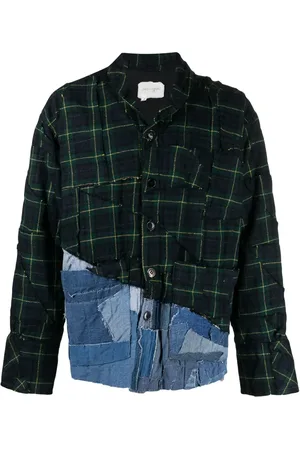 GREG LAUREN Patchwork cotton shirt jacket