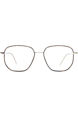 HUGO BOSS Metallic-finish square-frame glasses