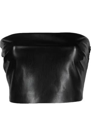 The Andamane Crop faux-leather bandeau top
