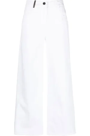 PESERICO SIGN Ribbed hem palazzo trousers