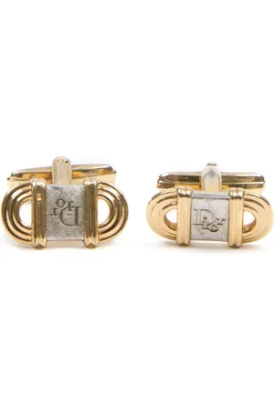 Dior 1980 logo-engraved cufflinks