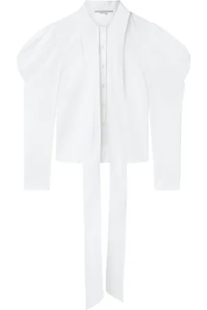 Stella McCartney Pussy-bow puff-sleeve shirt