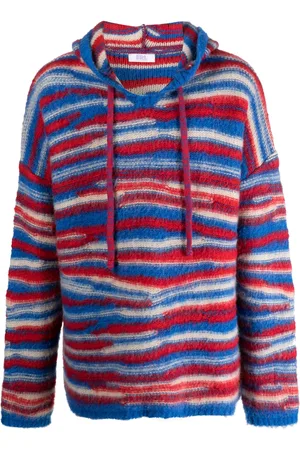 ERL Striped intarsia-knit hoodie