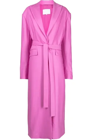 Costarellos Peak-lapels tied trench coat