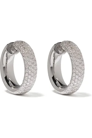 Leo Pizzo 18kt white gold Diamante diamond hoop earrings