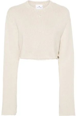 Courrèges Logo-embroidered cropped jumper