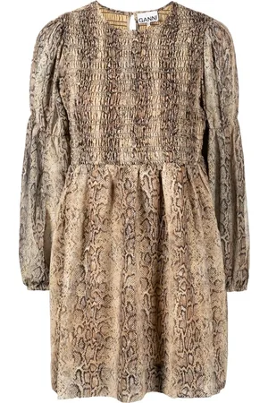 Ganni Snake-print mini dress