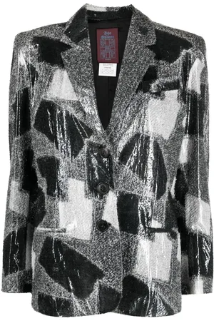 John Galliano 1990s patchwork-pattern single-breasted jacket