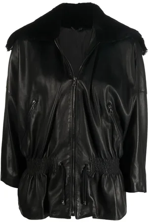 VERSACE 1980s shearling collar jacket