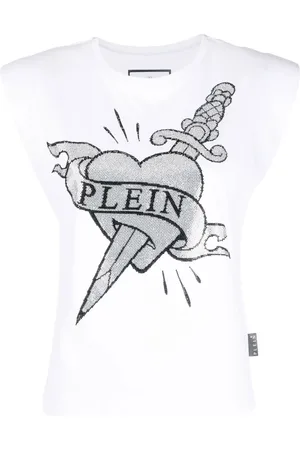 Philipp Plein Logo-print shoulder-pads tank top