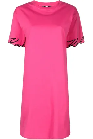 Karl Lagerfeld Logo-embroidered cotton minidress