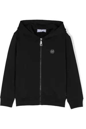 Philipp Plein Logo-patch zip-up hoodie