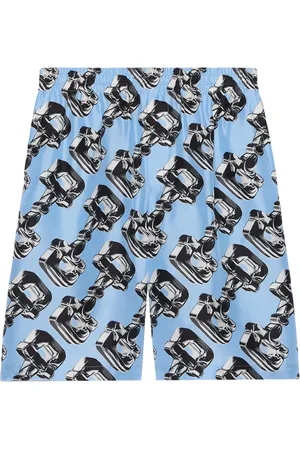 Gucci 3D Glass Horsebit-print silk shorts