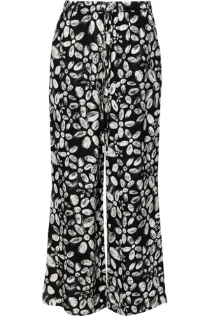 Marni Floral crepe straight trousers