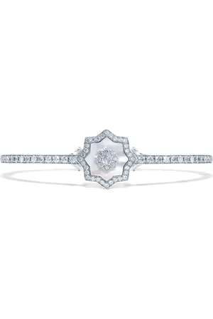 David Morris 18kt white gold Astra diamond and mother-of-pearl bracelet