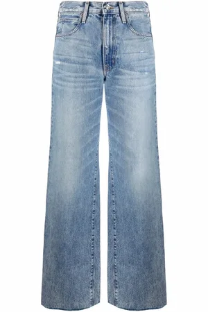 SLVRLAKE Grace frayed wide-leg jeans