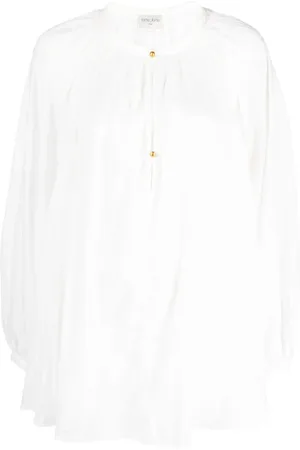FORTE FORTE Balloon-sleeve cotton-silk blouse