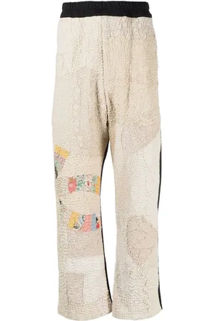 BY WALID Patchwork design trousers