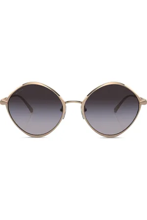 Bvlgari Round-frame engraved-logo sunglasses