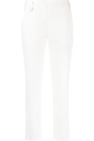 LORENA ANTONIAZZI Logo-charm cropped trousers