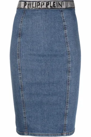 Philipp Plein Super Stretch denim pencil skirt