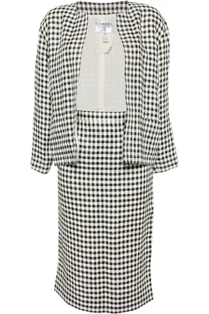 CHANEL 1980s cc mark button suit set