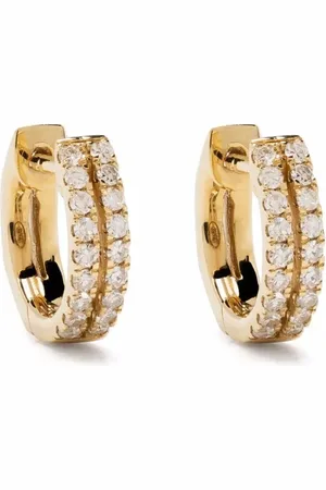 DJULA 18kt yellow diamond huggie hoop earrings