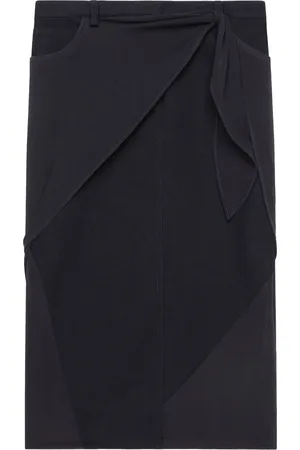 Courrèges Draped denim skirt