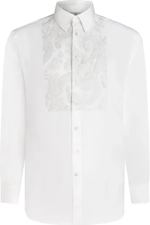 Etro Paisley-print band cotton shirt