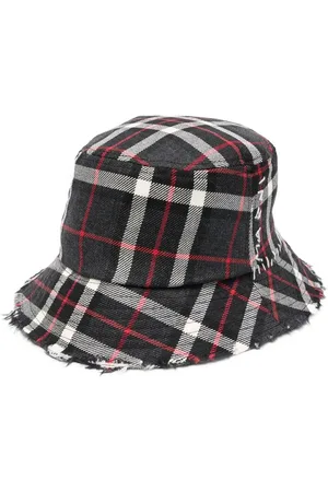 Marni Check-print distressed-effect cap