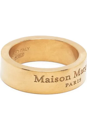 Maison Margiela Engraved-logo silver ring