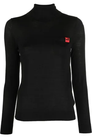 Moschino Logo-patch high neck jumper