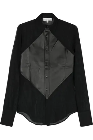 Ludovic De Saint Sernin Contrasting-panels semi-sheer shirt
