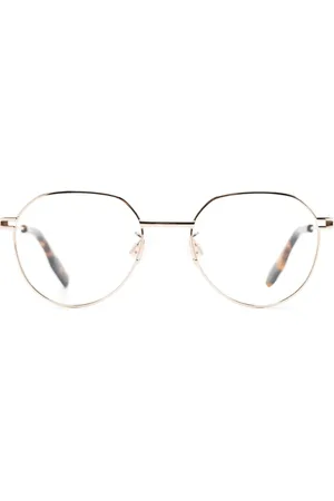 Alexander McQueen Metallic round-frame glasses