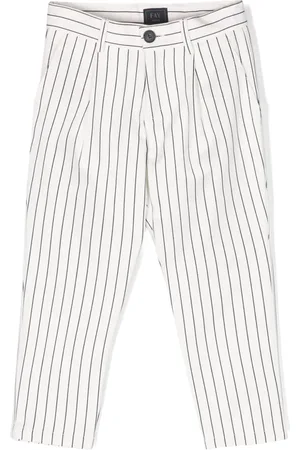 FAY Striped tapered cotton trousers