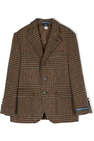 Ralph Lauren Logo-patch herringbone-pattern blazer