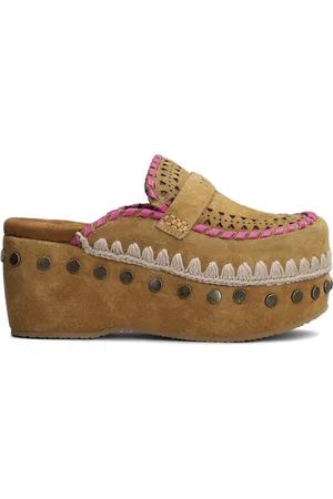 Mou 60mm suede clogs