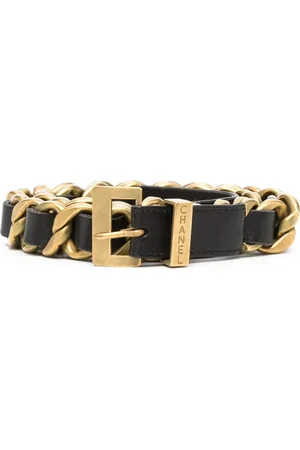 CHANEL 1990s buckled leather-and-chain belt