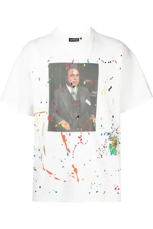 MOSTLY HEARD RARELY SEEN Portrait paint-splatter T-shirt