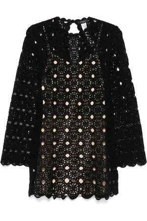 Twin-Set Crochet-knit mini dress